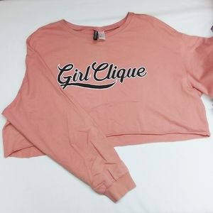 H&M Divided Long Sleeve Shirt Size L Large Pink